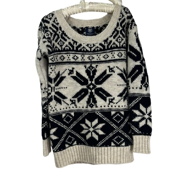 American Eagle Womens Small Alpaca Wool Knit Long Sleeve Sweater Southwest Aztec - Picture 1 of 12